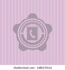 phonebook icon inside pink icon or emblem