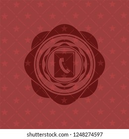 phonebook icon inside red emblem. Retro