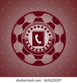 phonebook icon inside red emblem. Retro