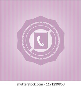 phonebook icon inside retro style pink emblem