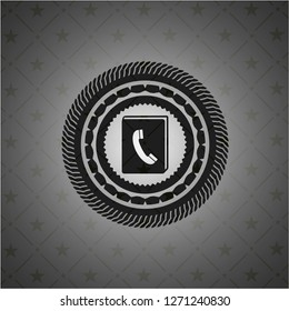 phonebook icon inside retro style black emblem