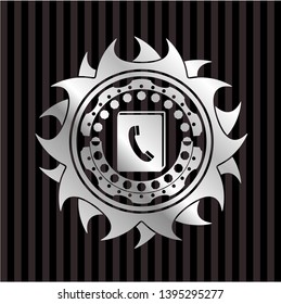 phonebook icon inside silver badge