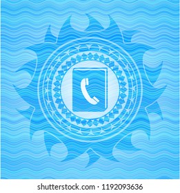 phonebook icon inside water badge.