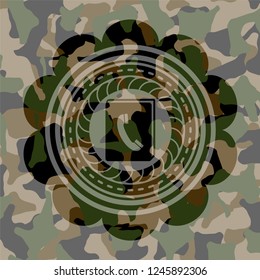 phonebook icon on camouflage pattern