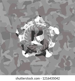 phonebook icon on grey camo texture