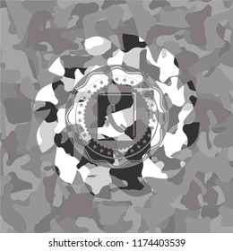 phonebook icon on grey camouflage pattern