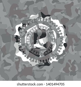 phonebook icon on grey camouflage pattern