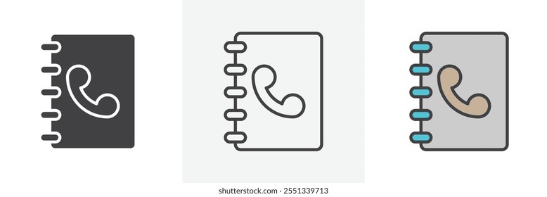Phonebook icon pack. Vector illustration. EPS10