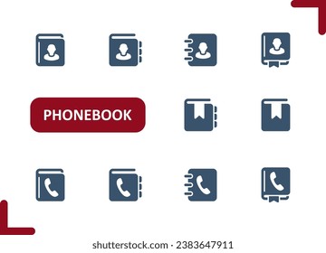 Phonebook Icon. Phone Book, Address Book, Contact List Icon. Professional, pixel perfect vector icon set.