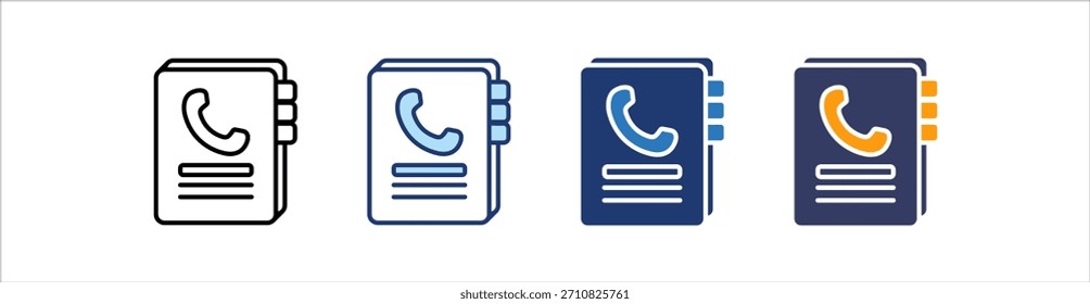 Conjunto de iconos de agenda telefónica Colección de estilo múltiple