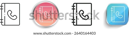 phonebook icon. Thin Linear, Regular and Button Style Design Isolated On White Background