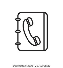 Phonebook icon Vector flat thin line illustration
