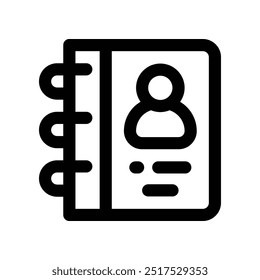 ícone de lista telefônica. ícone de linha de vetor para o design de seu site, celular, apresentação e logotipo.