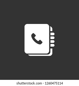 phonebook icon vector. phonebook sign on black background. phonebook icon for web and app