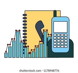 phonebook and phone with statistics