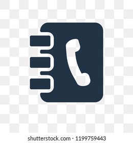 Phonebook vector icon isolated on transparent background, Phonebook transparency concept can be used web and mobile