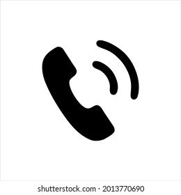 PhoneCall black vector icon on white background.