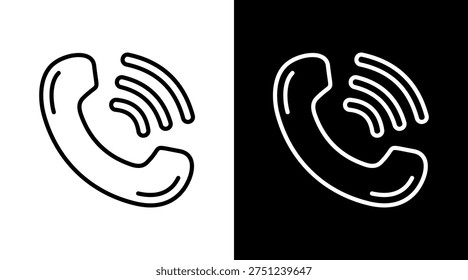 Phonecall Black White Icon Set Design