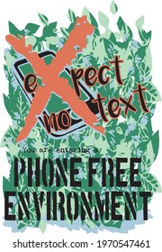 phone-free media vector print design