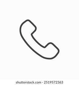 Ícone simples de linha telefônica no estilo de linha.