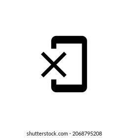 Icono de borrado de fonelink. Diseño de estilo plano aislado en un fondo blanco. Ilustración del vector