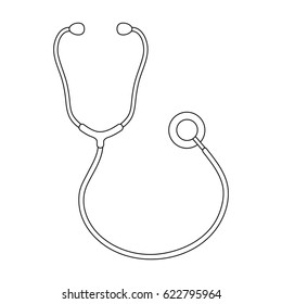 Phonendoscope of a doctor.Medicine single icon in black style vector symbol stock illustration web.