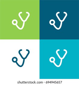 Phonendoscope green and blue material color minimal icon or logo design
