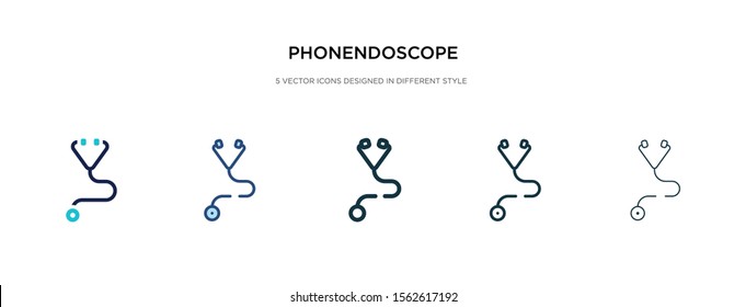 phonendoscope icon in different style vector illustration. two colored and black phonendoscope vector icons designed in filled, outline, line and stroke style can be used for web, mobile, ui