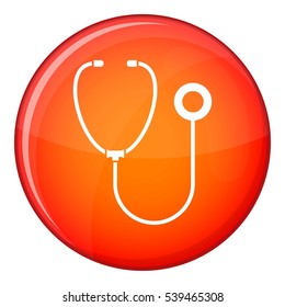 Phonendoscope icon in red circle isolated on white background vector illustration