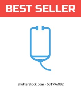 Phonendoscope icon . Single high quality outline symbol for web design or mobile app. Thin line sign for design logo. Blue pictogram on white background. Vector illustration.