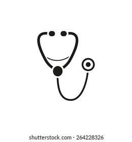 The phonendoscope icon. Stethoscope symbol. Flat Vector illustration