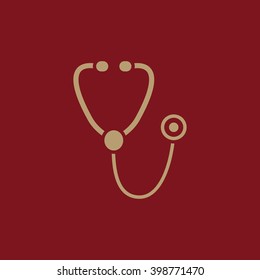 The phonendoscope icon. Stethoscope symbol. Flat Vector illustration