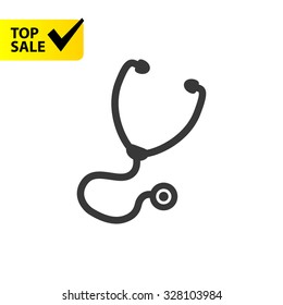 Phonendoscope icon, stethoscope vector icon for web and mobile