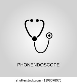 Phonendoscope icon. Phonendoscope symbol. Flat design. Stock - Vector illustration.