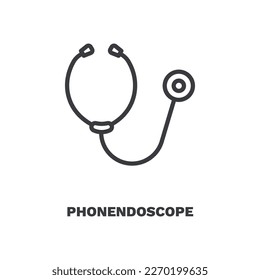 phonendoscope icon. Thin line phonendoscope icon from health and medical collection. Outline vector isolated on white background. Editable phonendoscope symbol can be used web and mobile