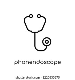Phonendoscope icon. Trendy modern flat linear vector Phonendoscope icon on white background from thin line Health and Medical collection, editable outline stroke vector illustration