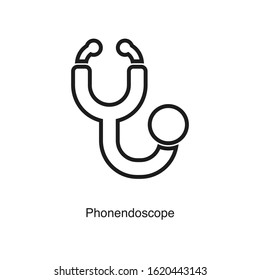 Phonendoscope icon vector on white background. Black icon illustration