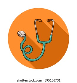 Phonendoscope icon.Vector phonendoscope icon isolated with shadow.