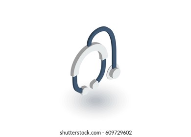 phonendoscope isometric flat icon. 3d vector colorful illustration. Pictogram isolated on white background