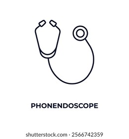 phonendoscope outline icon. Linear vector from health and medical concept. Thin line phonendoscope icon isolated on white background