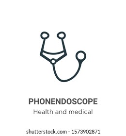 Phonendoscope outline vector icon. Thin line black phonendoscope icon, flat vector simple element illustration from editable health and medical concept isolated on white background