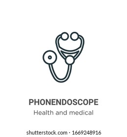 Phonendoscope outline vector icon. Thin line black phonendoscope icon, flat vector simple element illustration from editable health and medical concept isolated stroke on white background