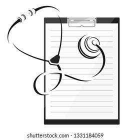 Phonendoscope for pressure measurement and notepad