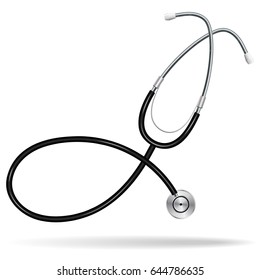 Phonendoscope. Realistic image. Isolated object on white background. Vector illustration.