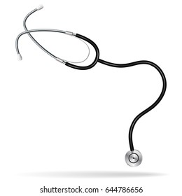 Phonendoscope. Realistic image. Isolated object on white background. Vector illustration.