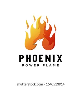 phonenix energy flame logo design vector template
