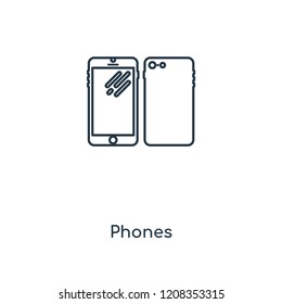 Phones concept line icon. Linear Phones concept outline symbol design. This simple element illustration can be used for web and mobile UI/UX.