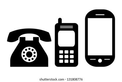Phones evolution, vector illustration