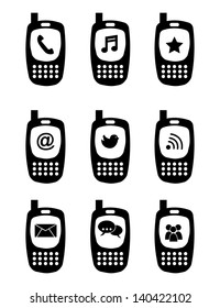 phones icons over white background vector illustration