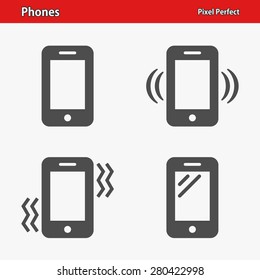 Phones Icons. Professional, pixel perfect icons optimized for both large and small resolutions. EPS 8 format.